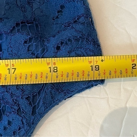 Anthropologie Adrianna Papell Cobalt Blue Lace Holiday Party Event Dress NWT - Picture 13 of 14